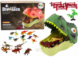 LeanToys Sada figurek dinosaurů velký zelený dinosaurus, 45 ks