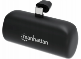 Manhattan Powerbanka MANHATTAN Powerbank 5000 mAh USB Type-C Stecker 10W černá