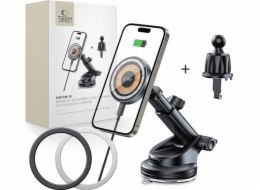 Tech-Protect Nabíječka TECH-PROTECT MM15W-V5 MAGNETICKÁ MAGSAFE DRŽÁK DO PALUBNÍ DESKY A VENTILAČNÍHO SYSTÉMU AUTO BEZDRÁTOVÁ NABÍJEČKA 15W ČERNÁ