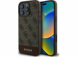 Guess Pouzdro GUESS pro iPhone 16 Pro GUHCP16LG4GLBR (PC/TPU 4G PU spodní proužek) hnědé