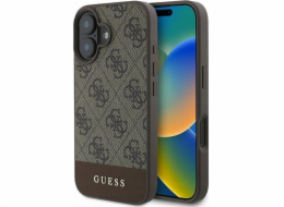 Guess Pouzdro GUESS pro iPhone 16 Plus GUHCP16MG4GLBR (PC/TPU 4G PU spodní proužek) hnědé