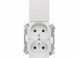 Kontakt-Simon Zásuvka Kontakt-Simon 55 TGZ2BMCZ.01/111 dvojitá pro verzi IP44 s těsnicím modulem 16 A, 250 V~, rychlospojky bílá matná