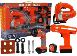 LeanToys DIY stavebnice vrtačka, přímočará pila, bateriová svítilna 12 dílů.
