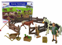 TRITON LeanToys Figure Set Farm pro sestavení dřevěných farmářských koní