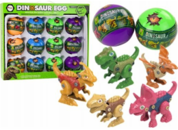 LeanToys Sada 12 barevných dinosauřích vajec na kutálení