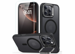 ESR ESR Classic Hybrid Kickstand Halolock MagSafe Case Set + Tvrzené sklo pro iPhone 16 Pro - Černé
