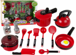 LeanToys Sada kuchyňských doplňků červená LEAN Toys