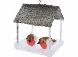 Christmas decoration Vánoční dekorace Ptačí budka LED DEKORACE 185X165X230MM ŠEDÁ