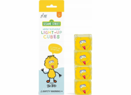Glo Pals Glo Pals, senzorické kostky, které svítí ve vodě - Big Bird, 4 ks.