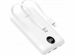 Veger Powerbanka Powerbanka Veger 10 000 mAh s vestavěnými kabely Type-C / Lightning PD QC3.0 2A 22,5W C11C (W1170) bílá