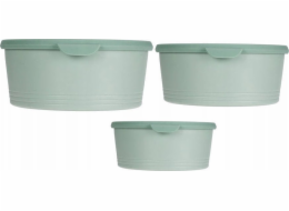 Excellent Houseware Kulaté plastové nádoby na potraviny 3 kusy různých velikostí