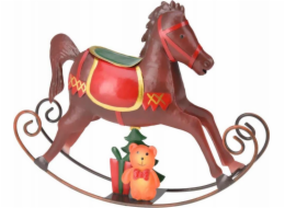Home Styling Collection Vánoční dekorace Kolekce pro styling domácnosti Kovový houpací kůň, vánoční figurka 34 cm