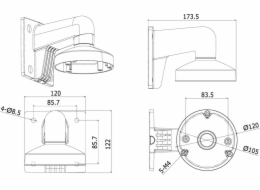 Hikvision DRŽÁK KAMERY DS-1272ZJ-120(ČERNÝ) Hikvision