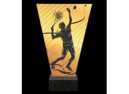 Victoria Sport Monochromatická skleněná trofej na mramorovém podstavci - TENISOVÉ PÁNSKÉ