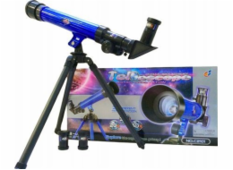LeanToys Vzdělávací dalekohled se stativem, zvětšení 20x 30x 40x, modrý