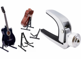 Mozos Mozos Kytarový stojan (GSTAND) + kytara Capo Metal Silver