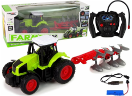 LeanToys Traktor na dálkové ovládání 1:16 s gumovými kolečky na dálkové ovládání LEAN Toys