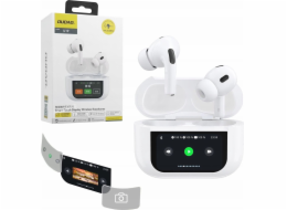 Dudao Bezdrátová sluchátka U19 do uší TWS Bluetooth 5.3 s LED displejem - bílá