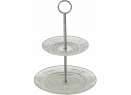 Boltze Skleněný talíř se dvěma patry, RELIÉF, 28 cm