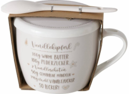 Boltze Porcelánový hrnek s víčkem a lžičkou, PEKAŘSKÝ, 600 ml