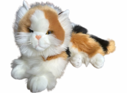 Dubi Plyšový medvídek Maskot Calico bílý a zázvor 30 cm, měkký, mazlivý, koťátko
