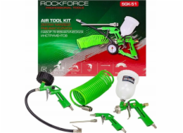 Rockforce Stříkací pistole s horní nádrží 600ml + příslušenství - 5 ks.
