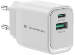 Conceptronic Ladegerät 2Port 33W, 1xUSB-C, 1xUSB-A weiß Conceptronic Ladegerät 2Port 33W, 1xUSB-C, 1xUSB-A weiß