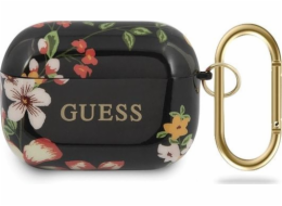 Guess Ochranný kryt GUACAPTPUBKFL04 N.4 Flower Collection pro AirPods Pro černý a červený