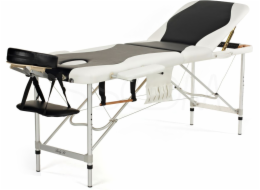 Bodyfit Masážní lehátko 3dílné hliníkové černé a bílé (1038)