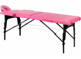 Activeshop Skládací masážní stůl dřevěný Komfort Activ Fizjo 2 segmenty růžovo-černý dřevěný