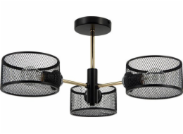 Mdeco Stropní lampa Wire ELM1097/3 BL TR nad postel, černo-zlatá