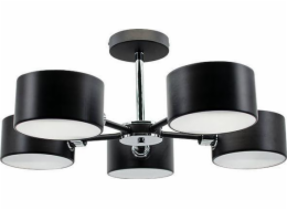 Mdeco Závěsná lampa ELM3020/5 BL 8C Stínidlo MDECO kovové molekuly černá chrom