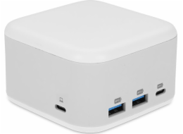 LMP PowerDock USB HUB - USB-C GaN napájecí adaptér a 5portový USB-C dok - bílý