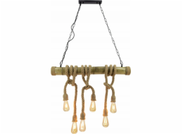 Mdeco Elem Haiti 4007/6 BM BL závěsná lampa 6x60W E27 bambus/černá