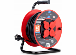 Montis PROFESSIONAL MT105-40 prodlužovací kabel na bubnu 4x2p+Z IP44 16A 3680W 3x1,5 40m Montis černá