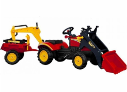 Lean Sport Tractor s přívěsem a šlapací lžící Benson Red