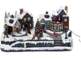 Fééric Lights and Christmas Vánoční dekorace Pohyblivá vánoční scéna se světly, 45 x 20,5 cm