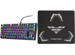 PREYON Klávesnice Preyon Blue Blitz Claw Keyboard (PBBC87B) + herní podložka Preyon Falcon Speed M (PFS40)