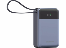 Powerbanka CANYON OnPower 600 vestavěný kabel 20000 mAh PD65W tmavě šedá