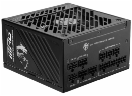 MSI zdroj MPG A850GS PCIE5/ 850W/ ATX3.1/ akt. PFC/ 10 let celk. záruka/ 135mm fan/ modulární kabeláž/ 80PLUS Gold