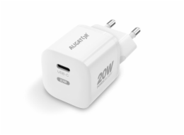 Chytrá síťová mini nabíječka ALIGATOR Power Delivery 20W, USB-C/USB-C kabel, bílá