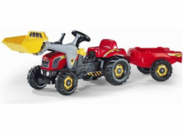 Rolly Toys Rolly Traktor s kýblem a přívěsem červený (5023127)