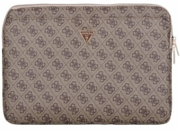Guess Hnědá kabelka Sleeve 14 4G s trojúhelníkovým logem a zipem