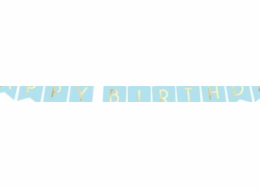 Party Deco Birthday banner, Happy Birthday, světle modrý, 175 cm univerzální