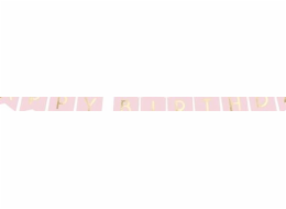Party Deco Birthday banner, Happy Birthday, světle růžový, 175 cm univerzální
