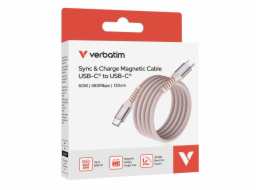Verbatim USB-C->C magnetický kabel Sync & Charge 60W růžový