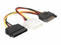 Delock Power Adapter SATA 15-pin samec > Molex samice 4-pin + SATA 15-pin samice, 16,5cm