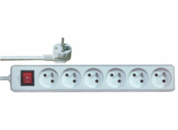 Emos prodlužovací šňůra P1613 - 6 zásuvek, 3m, s vypínačem