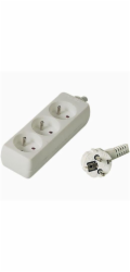 PREMIUMCORD Prodlužovací přívod 230V 2m, 3 zásuvky, bílá