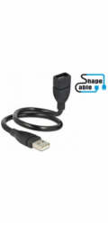 Delock&nbsp;USB&nbsp;2.0&nbsp;kabel&nbsp;samec&nbsp;>&nbsp;A&nbsp;samice&nbsp;ShapeCable&nbsp;0,35&nbsp;m